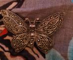 sterling markasiet oude vlinderbroche, Verzenden, Zilver, Broche