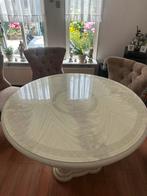 Gebroken wit ronde eettafel, Huis en Inrichting, Tafels | Salontafels, Ophalen, Gebruikt, 100 tot 150 cm, Rond