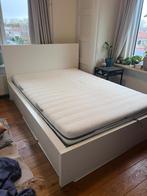 IKEA MALM bed 140x200 + LÖNSET lattenbodem, Huis en Inrichting, Ophalen, Gebruikt, Wit, 140 cm