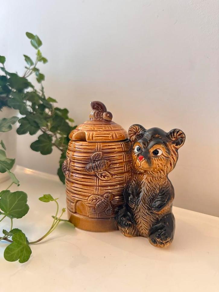 Keramiek honingpotje met beertje, Antiek en Kunst, Antiek | Keukenbenodigdheden, Ophalen of Verzenden