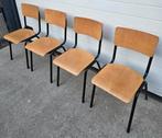 Nog 7 x Vintage schoolstoelen houten cafe kantine stoelen, Ophalen of Verzenden, Zo goed als nieuw, Zwart, Vijf, Zes of meer stoelen