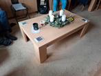 Salontafel blank eiken met lade - 130x80x43 cm, Huis en Inrichting, Ophalen, Gebruikt, 100 tot 150 cm, Eikenhout