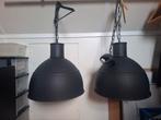 2x hanglamp antraciet/zwart met gouden binnenkant, Huis en Inrichting, Lampen | Hanglampen, Ophalen, Zo goed als nieuw, Metaal