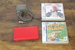 Nintendo DS Lite Rood met 2 games en oplader, Spelcomputers en Games, Ophalen of Verzenden, Zo goed als nieuw, DS Lite, Rood