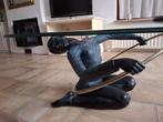 Salontafel + eettafel beeld te glas, Ophalen, Zo goed als nieuw