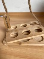 Houten bierrek - Beachwood - 6 flessen, Nieuw, Ophalen of Verzenden, Minder dan 5 flessen, Minder dan 50 cm