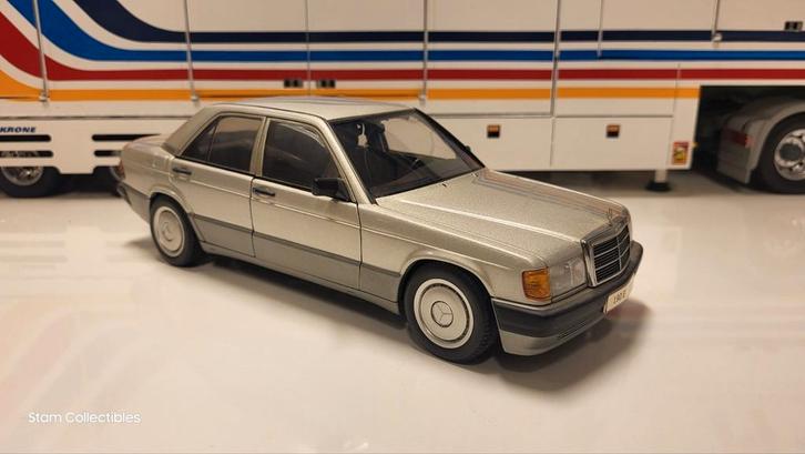 AUTOart Millenium Mercedes-Benz W201 190E 2.0 Silver Met., Hobby en Vrije tijd, Modelauto's | 1:18, Zo goed als nieuw, Auto, Autoart