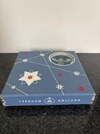 Leerdam, 4 glazen kandelaars in originele doos, Antiek en Kunst, Antiek | Glas en Kristal, Ophalen of Verzenden