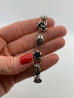 X851 Prachtige zilveren TEKA armband roosjes, Sieraden, Tassen en Uiterlijk, Antieke sieraden, Ophalen of Verzenden, Zilver, Armband