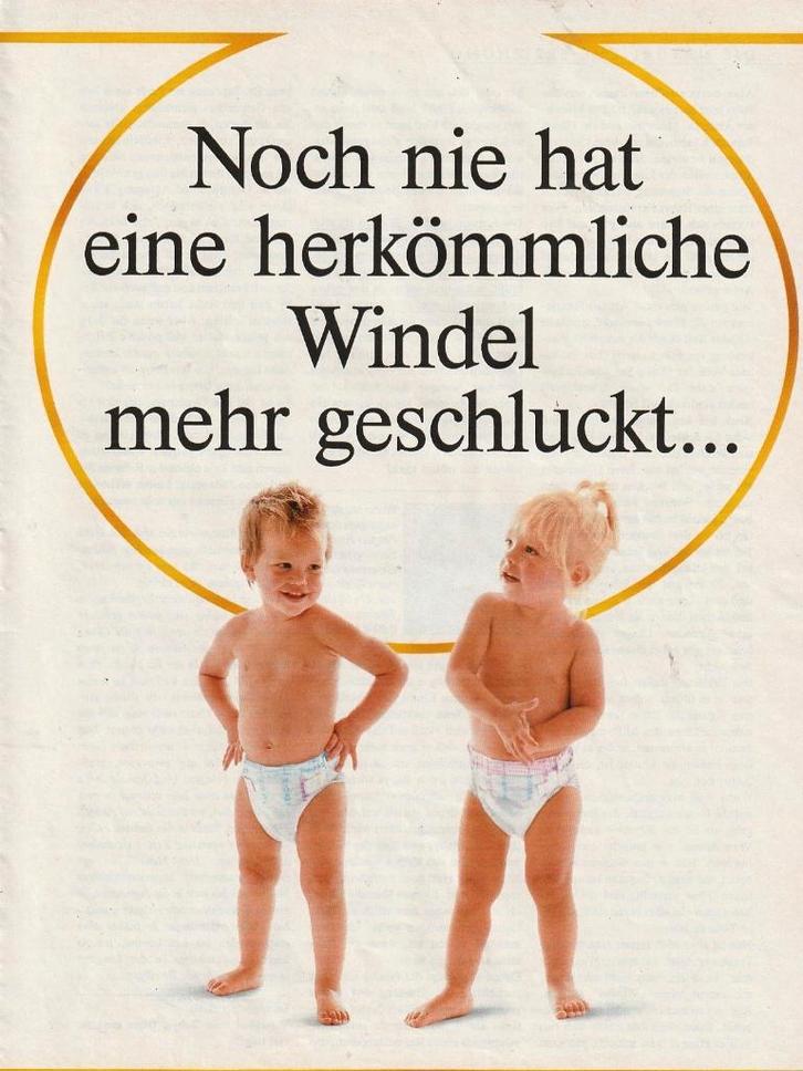 Retro reclame 1990 Pampers baby luiers echte slurpers, Verzamelen, Retro, Overige typen, Verzenden