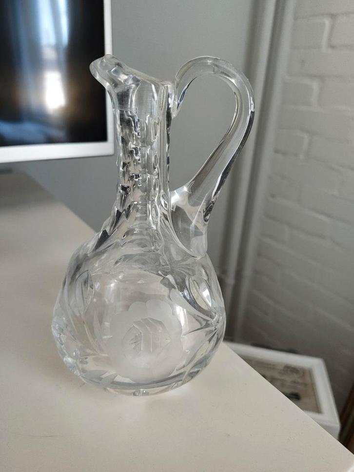 Kristallen karaf met bloemmotief, Antiek en Kunst, Antiek | Glas en Kristal, Ophalen of Verzenden