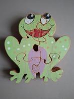Vintage houten puzzel kikker, Ophalen of Verzenden, Minder dan 500 stukjes, Gebruikt, Legpuzzel