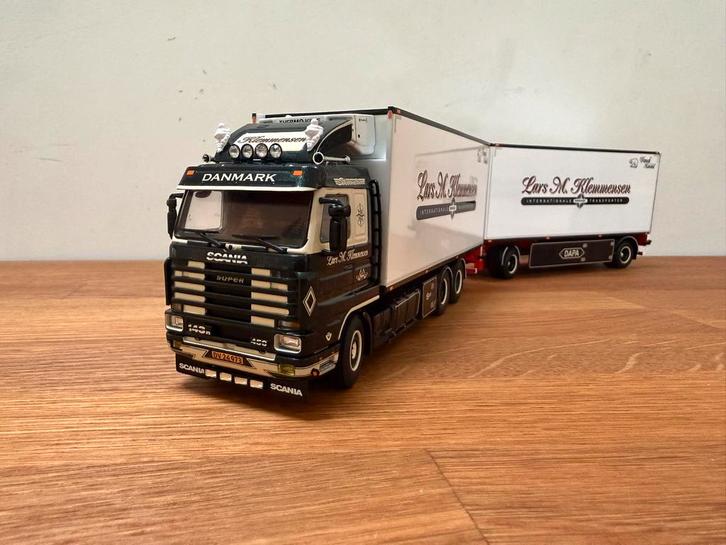 WSI Scania 143H450 Streamline koelcombi Lars Klemmensen 1:50, Hobby en Vrije tijd, Modelauto's | 1:50, Nieuw, Bus of Vrachtwagen