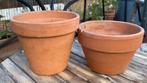 2 terracotta bloempotjes, Ophalen of Verzenden