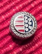 Pandora bedel amerikaanse vlag, Sieraden, Tassen en Uiterlijk, Ophalen, Pandora, Zo goed als nieuw, 1 bedel