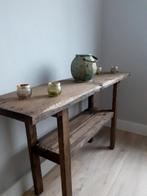 Robuuste landelijke sidetable, Huis en Inrichting, Tafels | Sidetables, 100 tot 150 cm, Nieuw, Ophalen of Verzenden, Landelijk