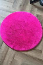 Roze teddy ronde vloerkleed 90cm, 50 tot 100 cm, Overige kleuren, Fluffy, Rond