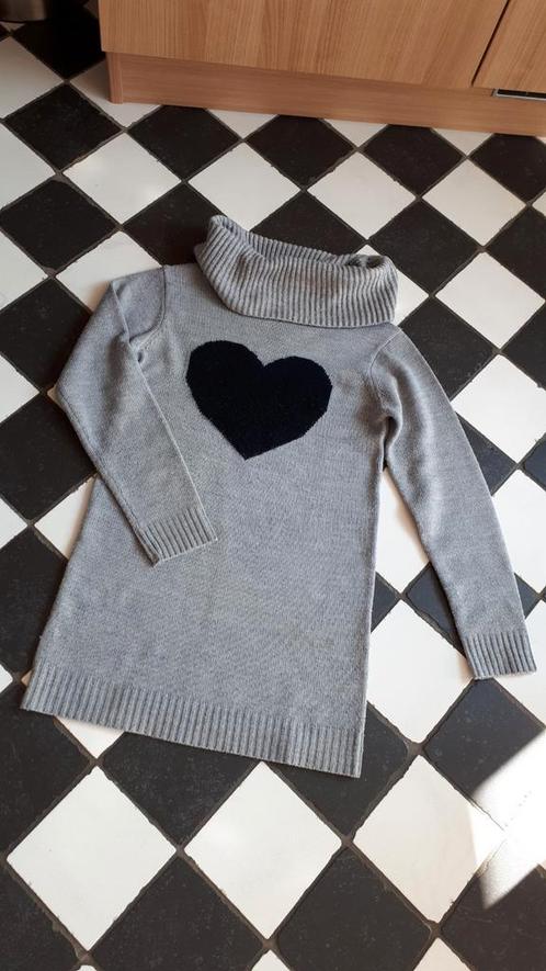 C&A lange trui tuniek met col maat 158-164 Here & There hart, Kinderen en Baby's, Kinderkleding | Maat 164, Gebruikt, Meisje, Trui of Vest