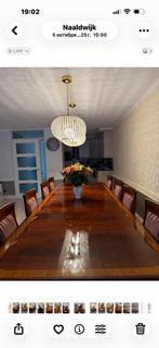 Mahoniehouten eettafel - 315 cm lang, Huis en Inrichting, Tafels | Eettafels, Gebruikt, 100 tot 150 cm, 200 cm of meer, Ophalen of Verzenden