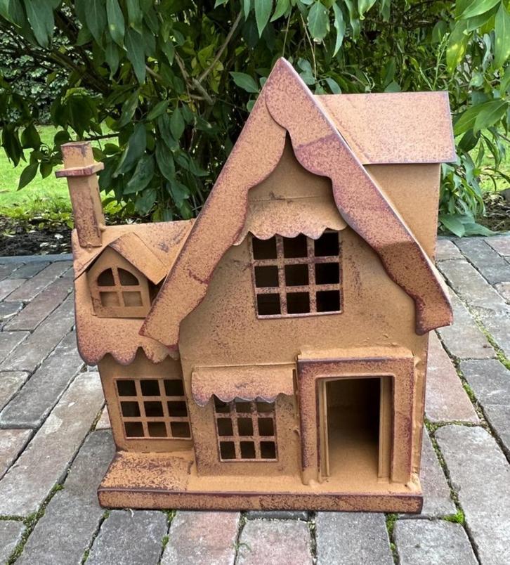 Metalen Huisje , Lichtjeshuis, Kerst, Waxinelichthouder, L, Diversen, Kerst, Nieuw, Ophalen of Verzenden