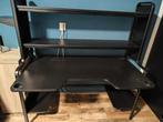 Zwart Bureau met Opbergruimte, Huis en Inrichting, Bureaus, Ophalen, Gebruikt