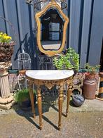 Antieke console, sidetable, wandtafel met bijbehorende spieg, Ophalen, Zo goed als nieuw, Hout, Minder dan 100 cm