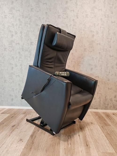 Prominent Vianden leren sta op stoel relax fauteuil op accu, Huis en Inrichting, Fauteuils, Zo goed als nieuw, Leer, 50 tot 75 cm
