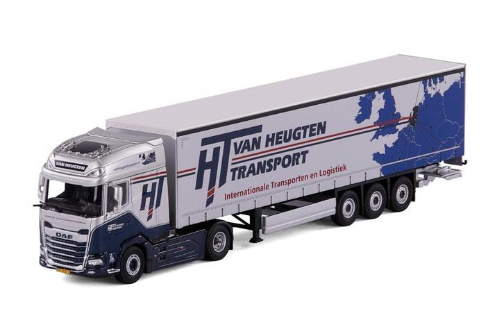 DAF XG+ met Schuifzeiloplegger - Van Heugten Transport, Hobby en Vrije tijd, Modelauto's | 1:50, Nieuw, Bus of Vrachtwagen, Overige merken