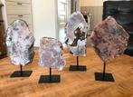 4 stukken roze amethist / chalcedoon op standaard €40 = 1kg, Sieraden, Tassen en Uiterlijk, Edelstenen, Ophalen, Zo goed als nieuw