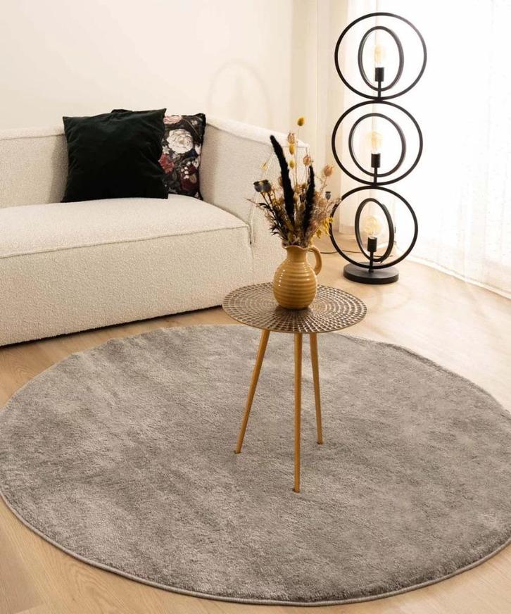 Velours vloerkleed rond - grijs  300 nieuw, Huis en Inrichting, Stoffering | Tapijten en Kleden, Nieuw, 200 cm of meer, 200 cm of meer