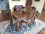antieke eettafel met 4 stoelen, Ophalen, Gebruikt, 50 tot 100 cm, 150 tot 200 cm
