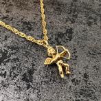 14 karaat gouden ketting met engel hanger
