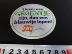 sticker FNV Liever een Groentje zijn. dan een Blauwtje lopen, Verzamelen, Ophalen, Zo goed als nieuw, Bedrijf of Vereniging