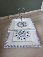 Leuke gestipte etagère 2-laags, Ophalen, Zo goed als nieuw