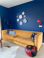 BePureHome Nouveau Velours okergeel velvet 4-zitsbank, Ophalen, 250 tot 300 cm, 75 tot 100 cm, Zo goed als nieuw