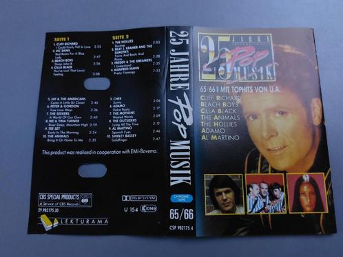 25 JAHRE POPMUSIK 65-66 (CASSETTEBANDJE), Cd's en Dvd's, Cassettebandjes, Zo goed als nieuw, Origineel, Verzamelalbums, 1 bandje