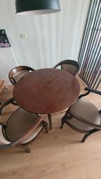 Eettafel en stoelen, Huis en Inrichting, Tafels | Eettafels, Ophalen, Gebruikt, Rond, 100 tot 150 cm