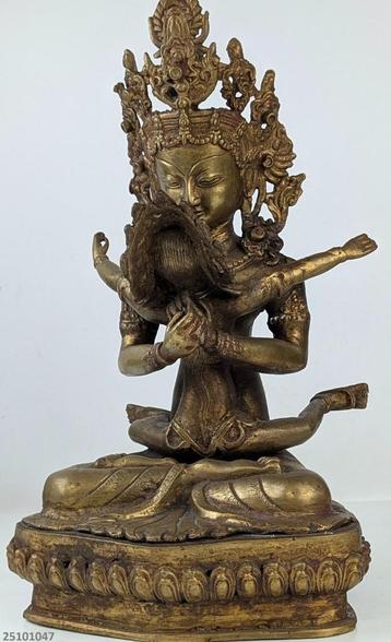 Bijzonder beeld Vajrasattva in yab yum - Brons beschikbaar voor biedingen