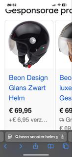 Beon Design Glans Zwart Helm - Maat XS, Fietsen en Brommers, Brommerhelmen, Ophalen, Gebruikt, Extra small of kleiner