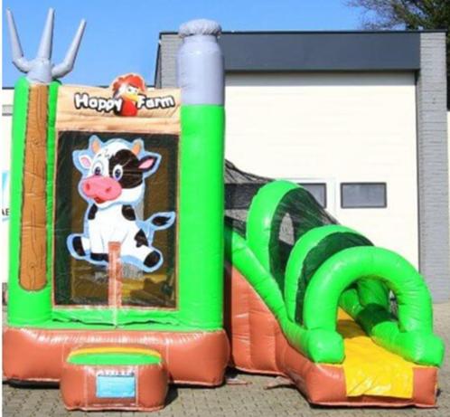 Te huur multifun boerderij springkussen - Happy Party Rent, Hobby en Vrije tijd, Feestartikelen | Verhuur, Zo goed als nieuw, Overige