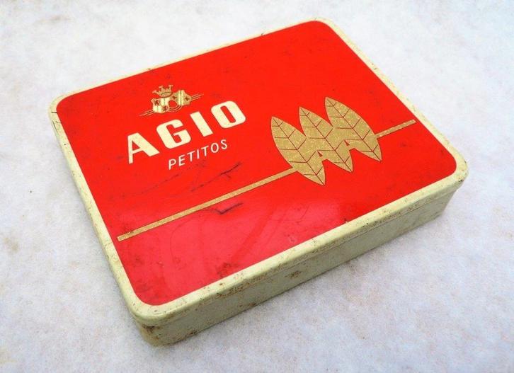 sigarenblik (leeg). Agio petitos 20 stuks nr. 590. Duizel., Verzamelen, Rookartikelen, Aanstekers en Luciferdoosjes, Gebruikt