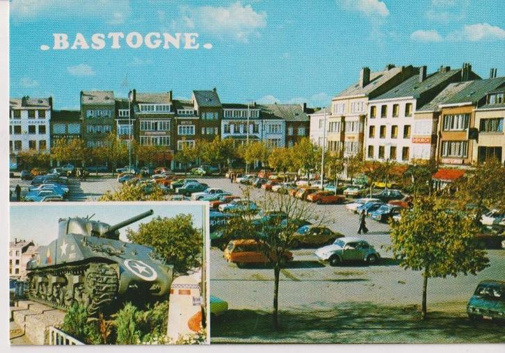 België , Bastogne, met auto's, Verzamelen, Ansichtkaarten | België, Ongelopen, Luxemburg, 1960 tot 1980, Ophalen of Verzenden
