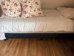 1 persoons boxspring, Ophalen, 90 cm, Eenpersoons, Blauw