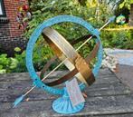 bronzen zonnewijzer / man met zonnewijzer / nieuw