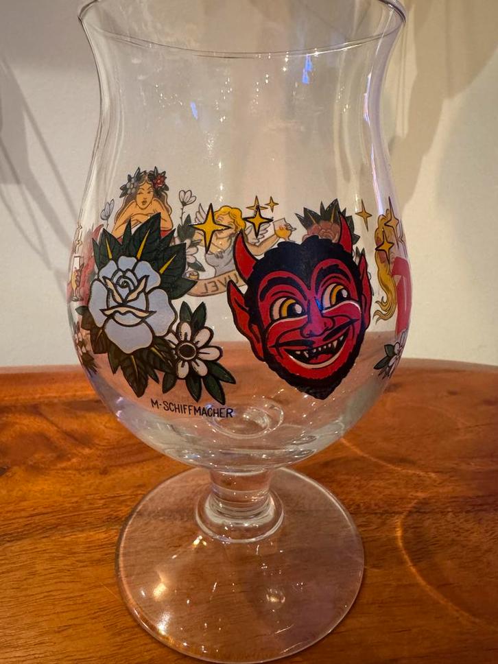 Zeldzaam Duvel Glas Morrison Schiffmacher - Limited Edition, Verzamelen, Biermerken, Nieuw, Glas of Glazen, Duvel, Ophalen of Verzenden