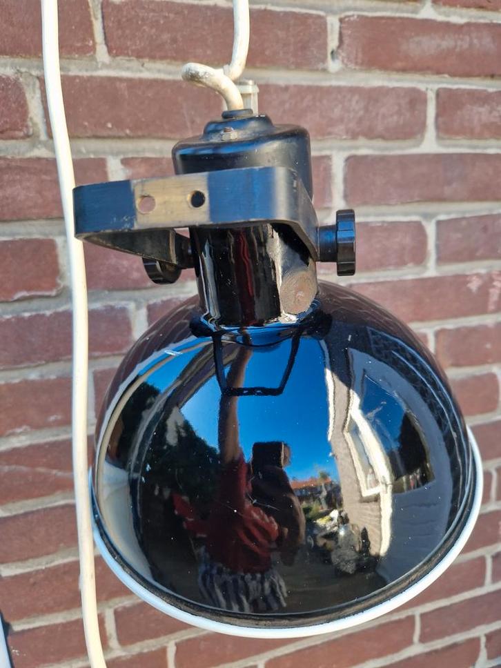 Vintage Bauhaus Emaille Fabriekslamp, Antiek en Kunst, Antiek | Lampen, Ophalen of Verzenden