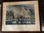 Wintergezicht Cingel Amsterdam gravure P. Fouquet jr, Ophalen of Verzenden
