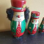 Vintage houten nesting dolls vrolijke clowns 5 dlg, Antiek en Kunst, Curiosa en Brocante, Ophalen of Verzenden