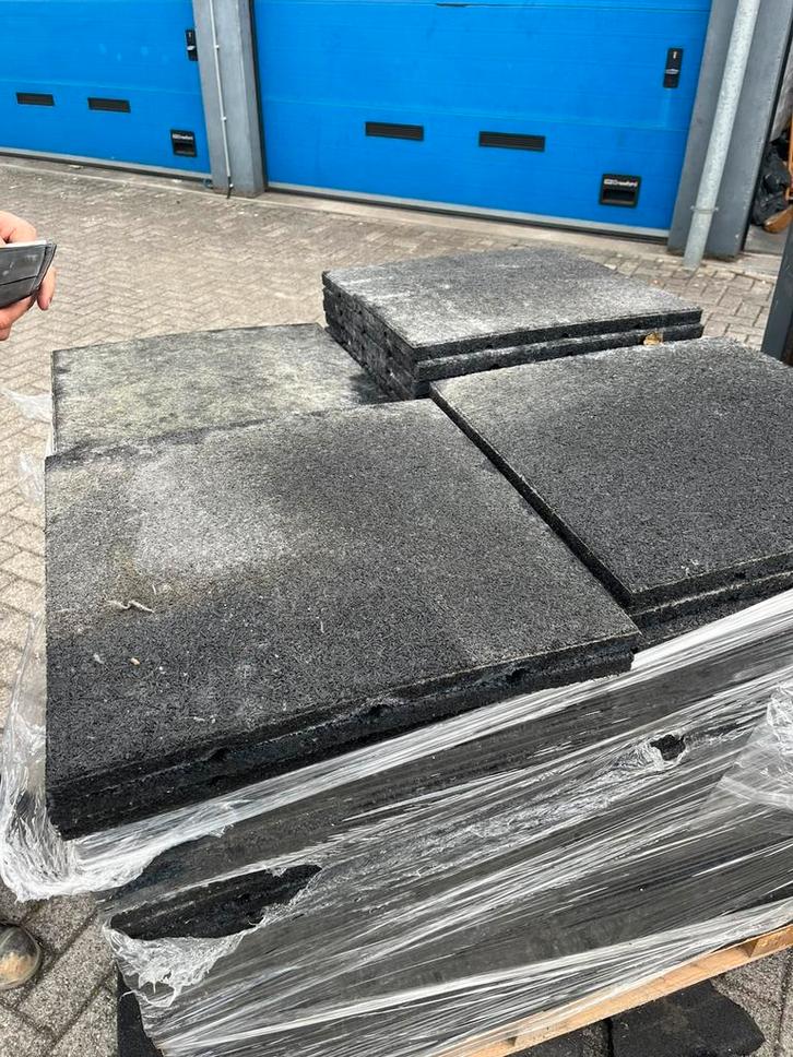 Rubberen tegel tegels 50x 50 x 2,5 cm vlekjes mat matten, Tuin en Terras, Tegels en Klinkers, Gebruikt, Overige typen, Rubber