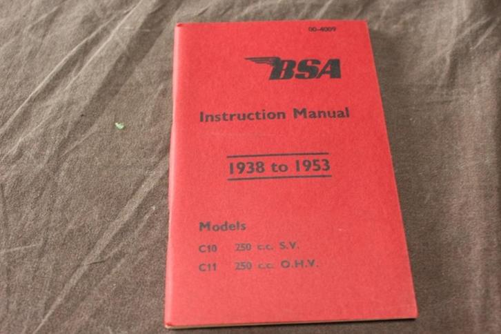 BSA C10 C11 1938 - 1953 motorcycle instruction manual, Motoren, Handleidingen en Instructieboekjes, Overige merken, Ophalen of Verzenden